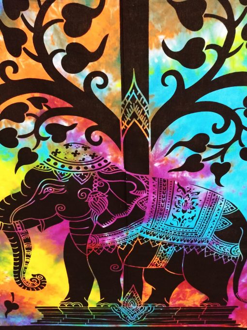 Tenture murale indienne elephant arbre de vie