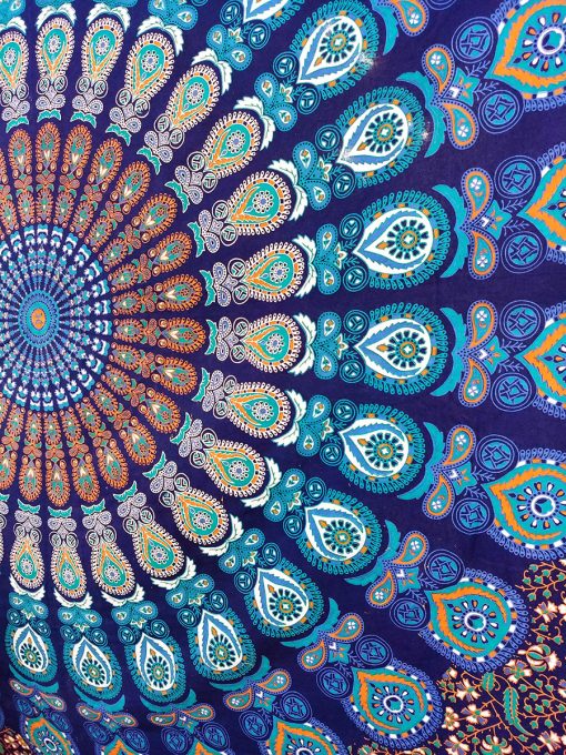 Tenture murale mandala bleu