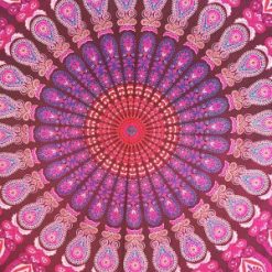 Tenture Murale Mandala Rose hippie pas cher
