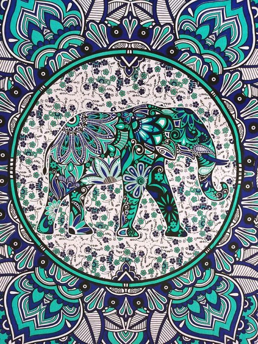Tenture Murale Indienne Elephant mandala
