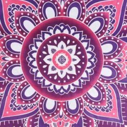 Tenture murale zen fleur de vie rose yoga