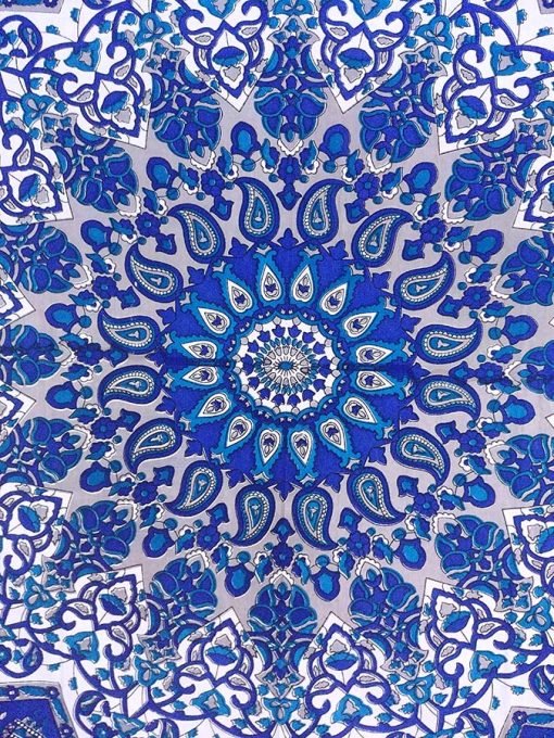 Grande Tenture Murale Mandala Bleu yoga