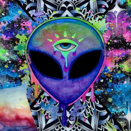 tenture psychedelique uv alien