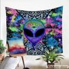 tenture murale psychedelique uv alien