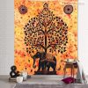 Tenture murale Indienne arbre de vie éléphant