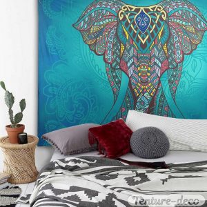 Tenture murale éléphant mandala