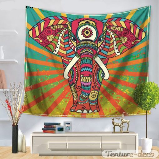 tenture murale elephant coloré