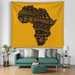 Tenture Murale Carte de l'Afrique Mandala