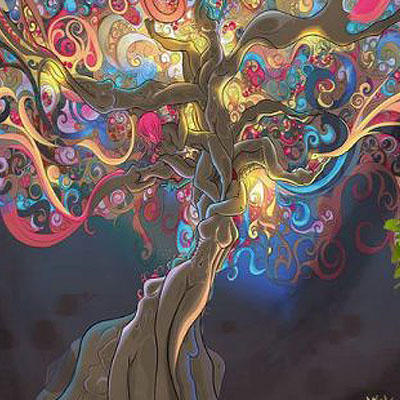 tenture murale arbre de vie feminine