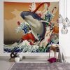 tenture murale japonaise baleine ukiyo