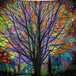 tenture murale arbre de vie illuminé