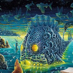 tenture murale psychedelique lumiere noire ocean
