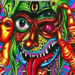 Tenture murale psychedelique acid