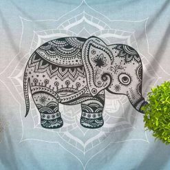 tenture elephant psychédélique lotus