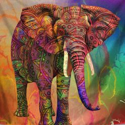 Tenture Elephant Savane Mandala