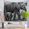 tenture murale elephant dessin noir blanc
