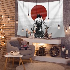 tenture murale guerrier japonais solitaire