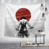 tenture murale guerrier japonais solitaire