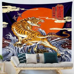 tenture murale japonaise tigre