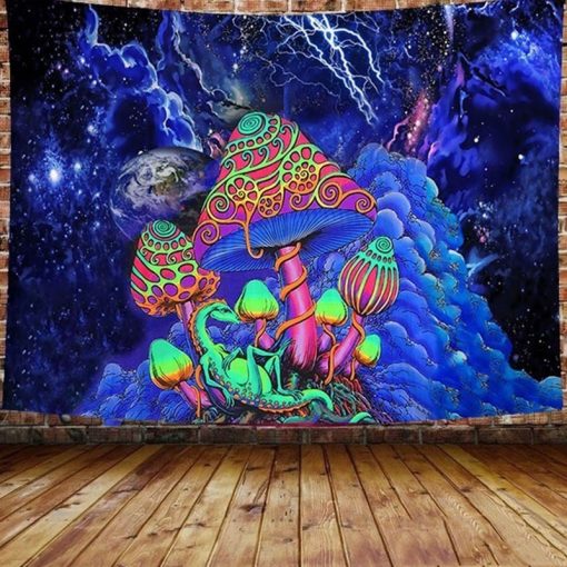 tenture murale psychedelique uv lezard