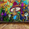tenture murale psychedelique champignon hippie